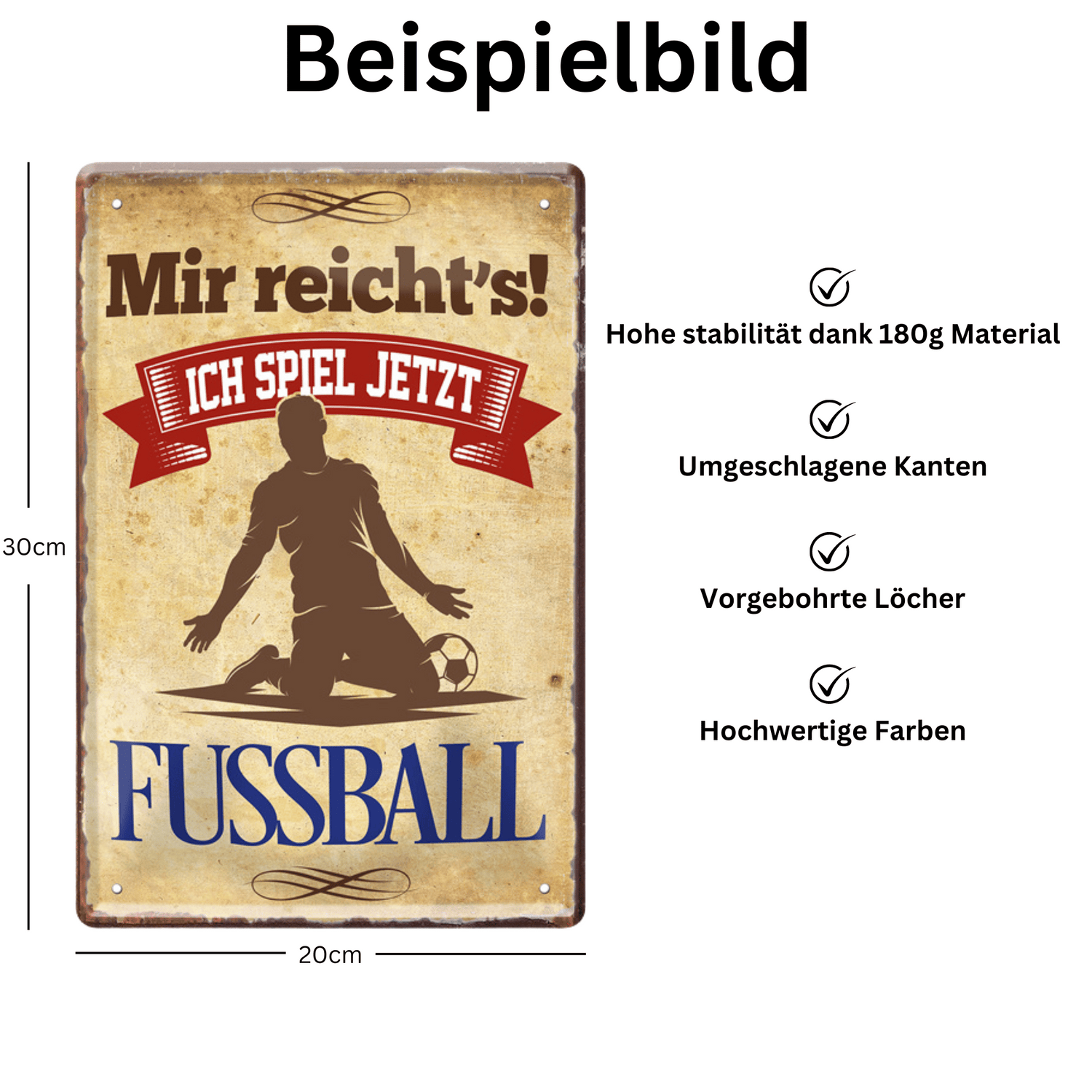 Blechschild Fußball
