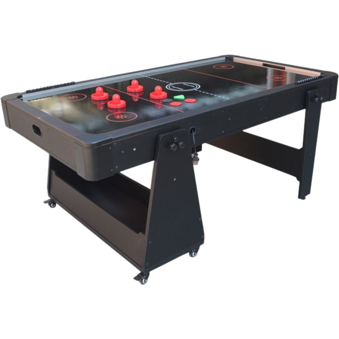Multi-Tisch Airhockey + Billardtisch schwarz (zusammenklappbar)
