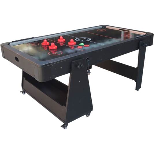 Multi-Tisch Airhockey + Billardtisch schwarz (zusammenklappbar)