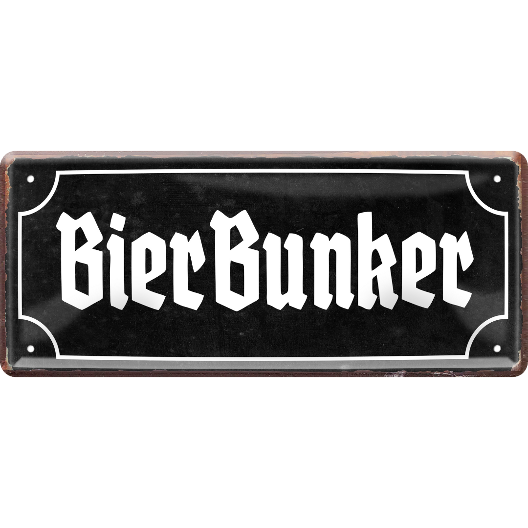 Bierbunker Blechschild 28 x 12 cm
