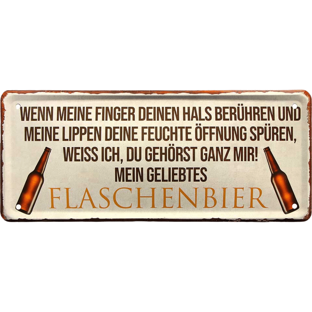 Mein geliebtes Flaschenbier Blechschild 28 x 12 cm