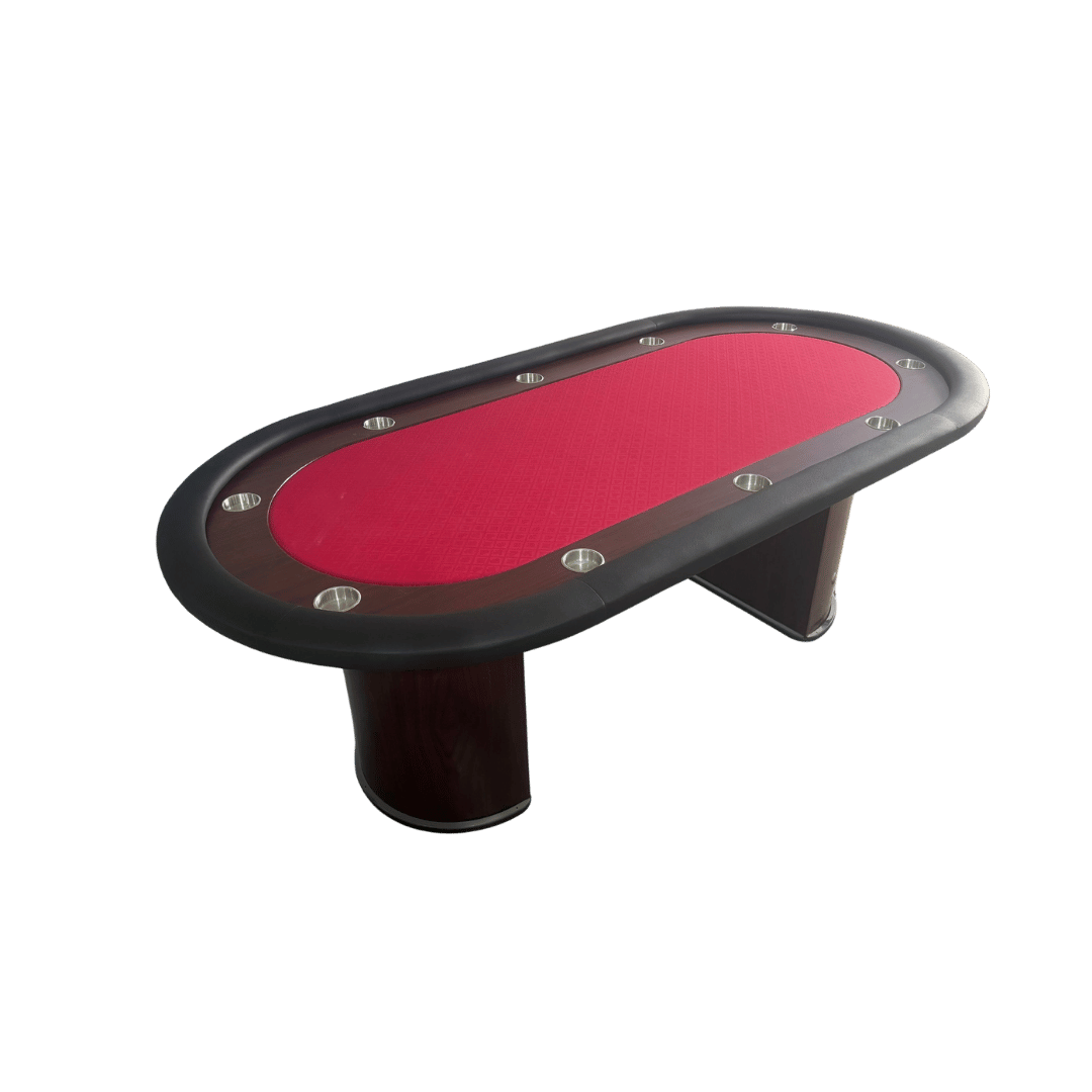 Pokertisch rot ohne Abdeckplatte mit Getränkehaltern