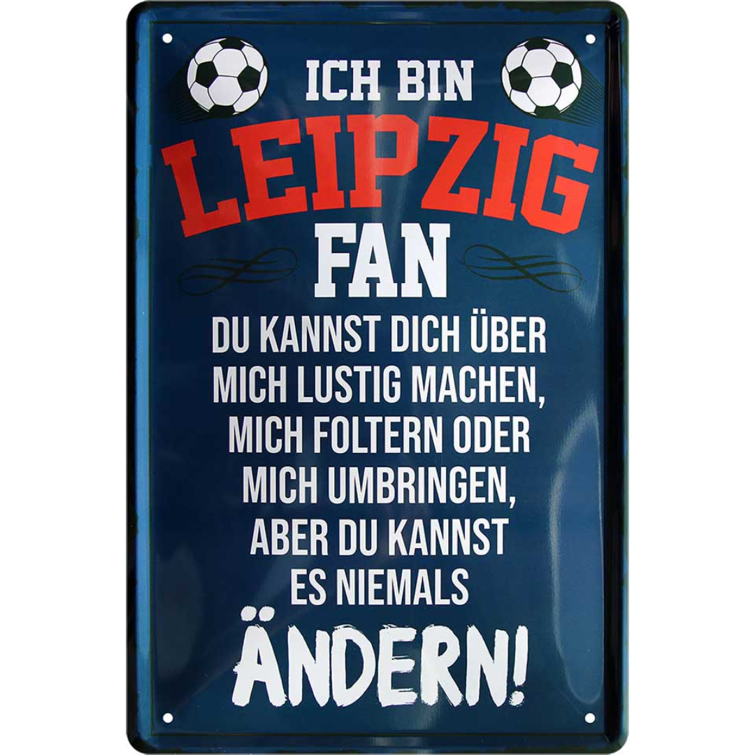 Leipzig Fanartikel Blechschilder - Man Cave Germany 20 x 30 cm (Fan für's Leben) Blechschild