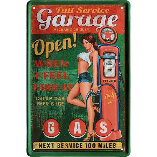 Pin-Up Girl Garage Blechschild 20x30cm