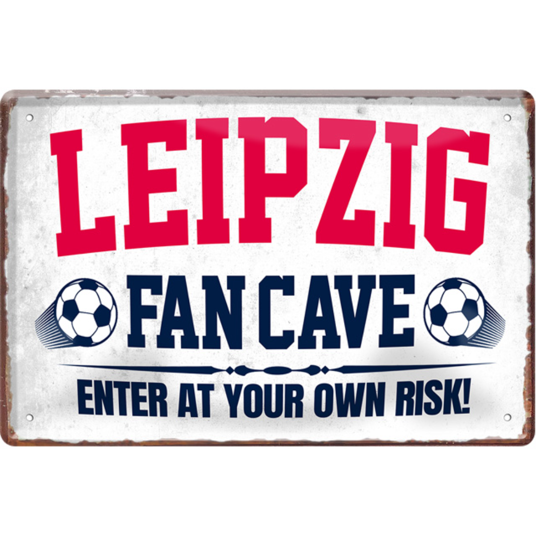 Leipzig Fanartikel Blechschilder - Man Cave Germany 30 x 20 cm (Leipzig Fan Cave) Blechschild