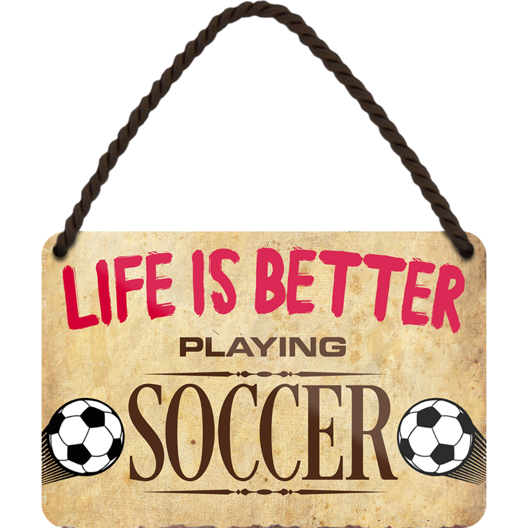 Fußball Fanartikel Blechschild 18 x 12 cm