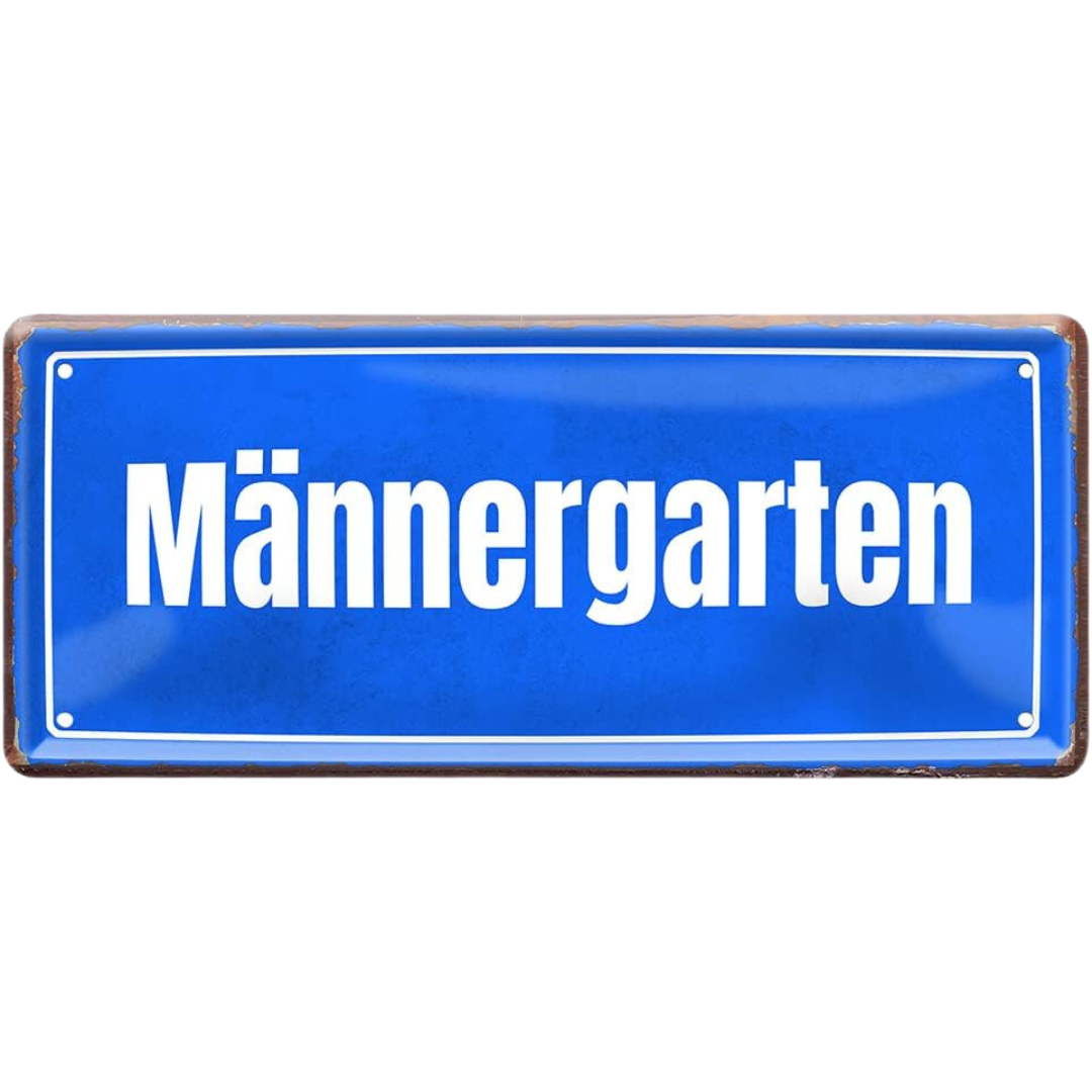Männergarten Blechschild 28 x 12 cm