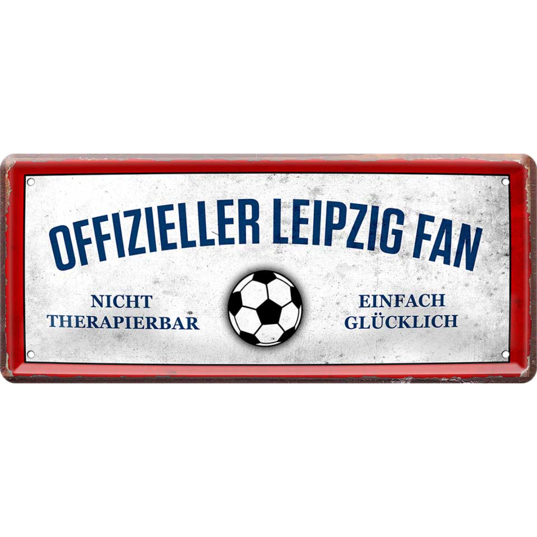 Leipzig Fanartikel Blechschilder - Man Cave Germany 28 x 12 cm (Offizieller Leipzig Fan) Blechschild