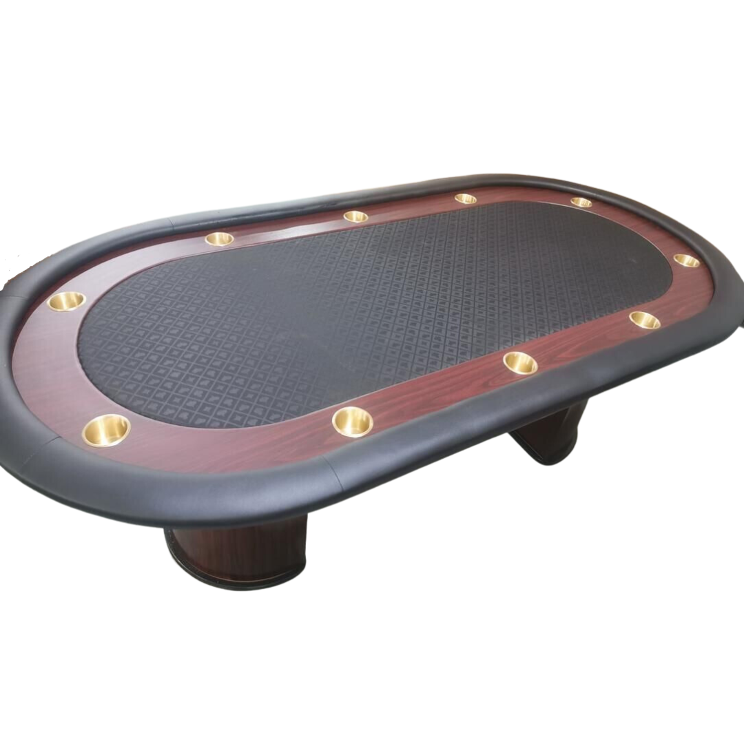 Pokertisch schwarz ohne Abdeckplatte mit Getränkehaltern