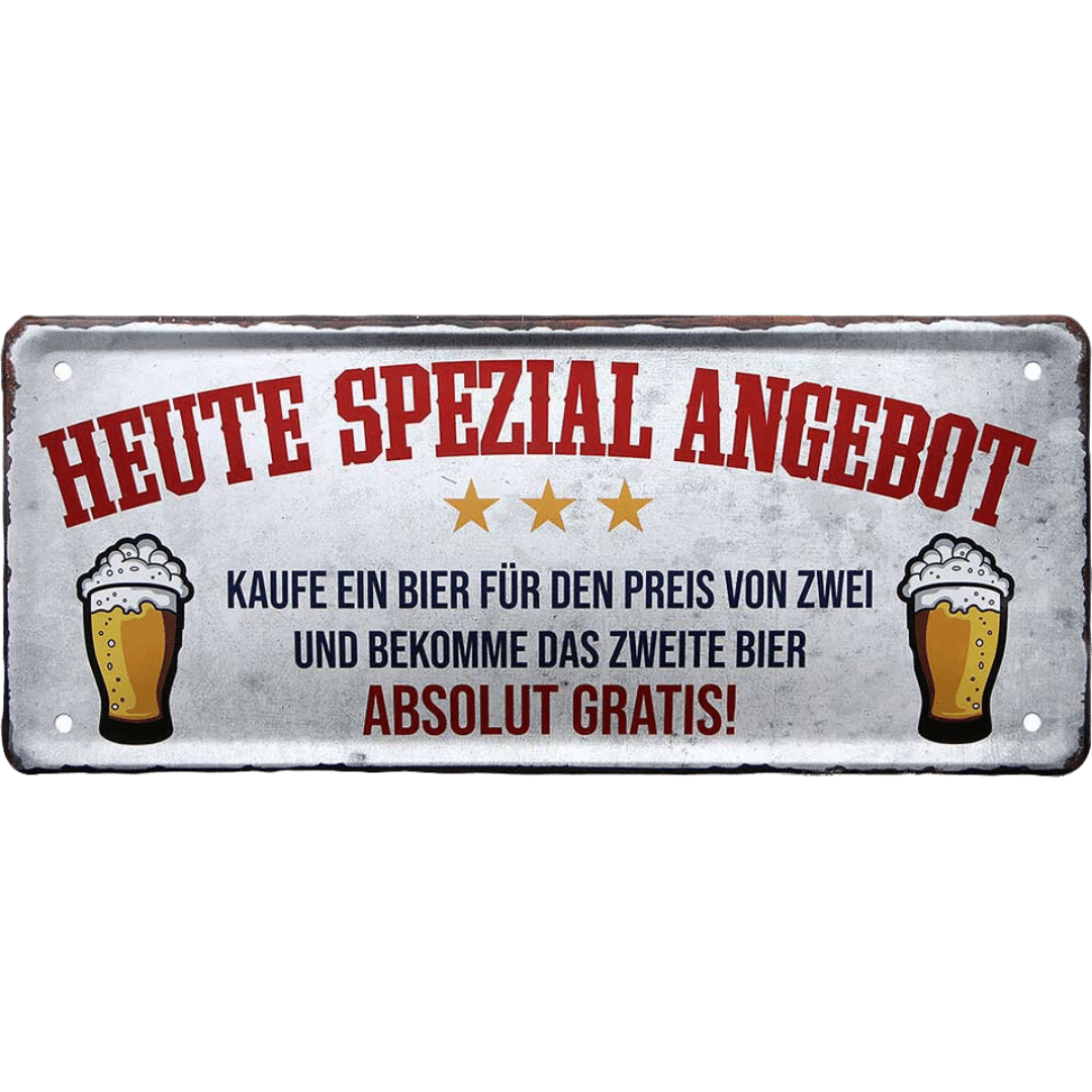 Spezialangebot Blechschild 28 x 12 cm