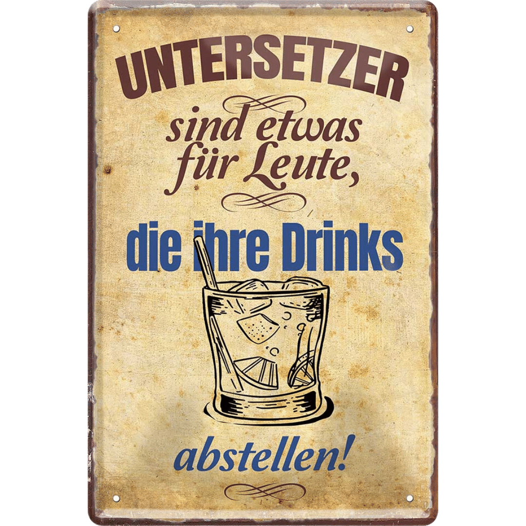 Untersetzer Blechschild 20 x 30 cm