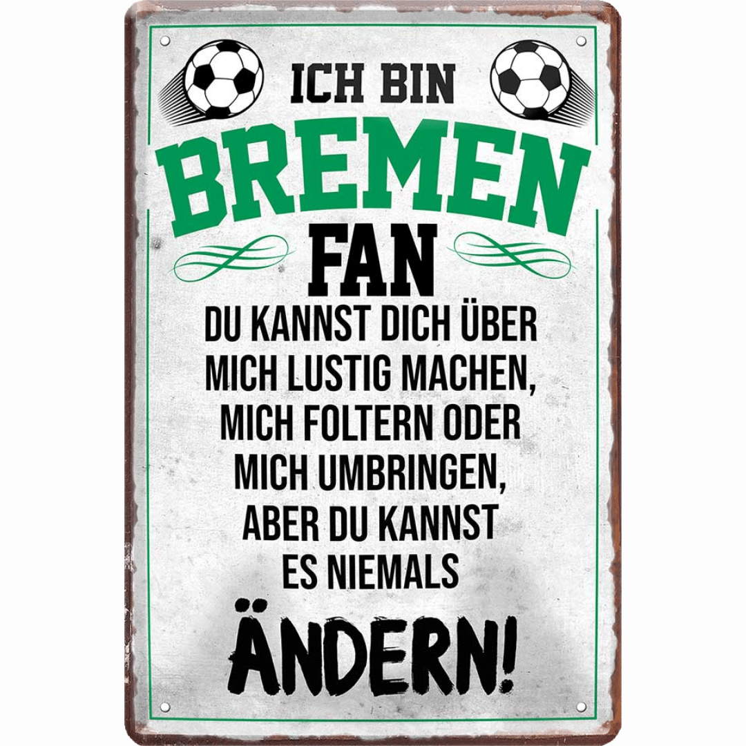 Bremen Fanartikel Blechschilder - Man Cave Germany Blechschild