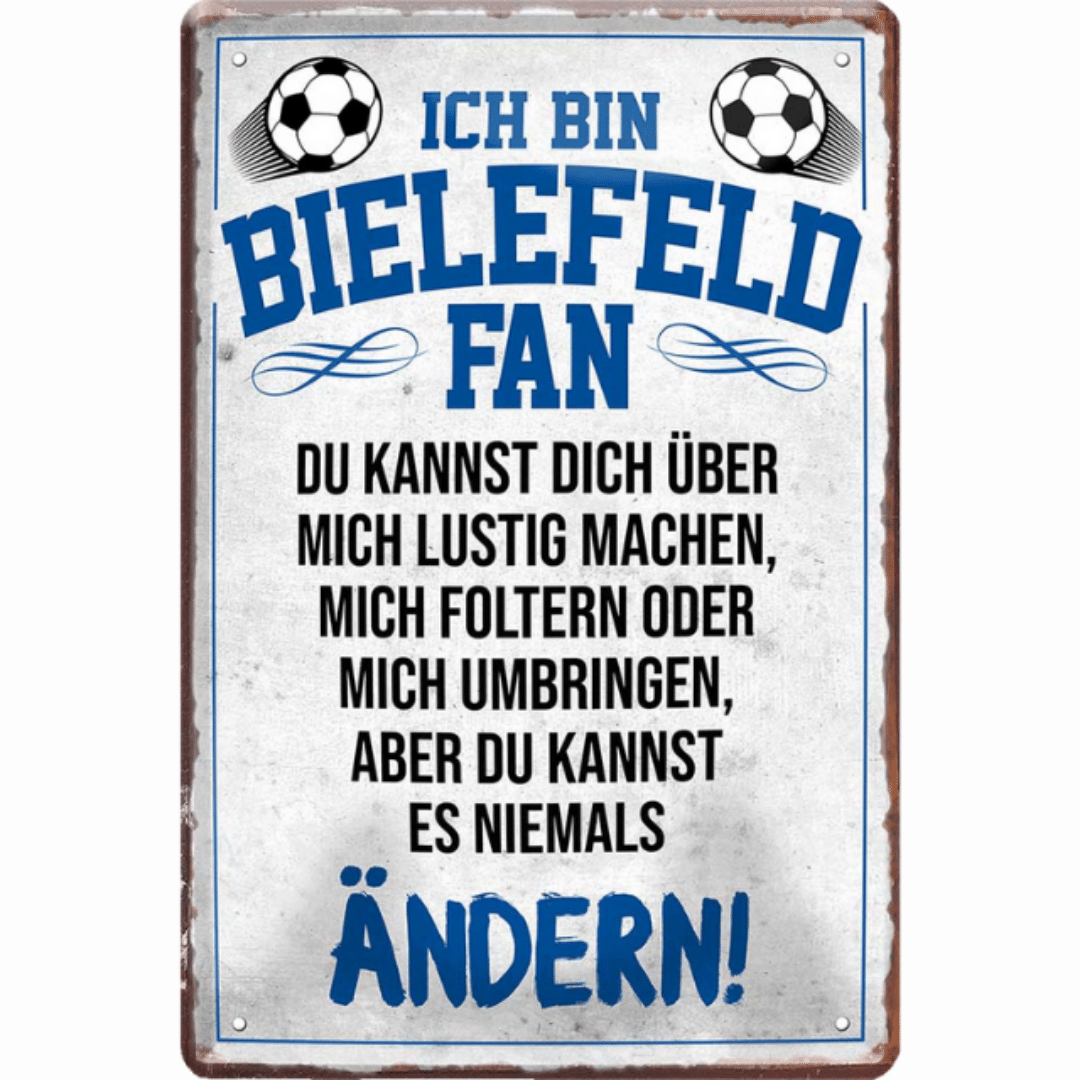 Bielefeld Fanartikel Blechschilder - Man Cave Germany Blechschild