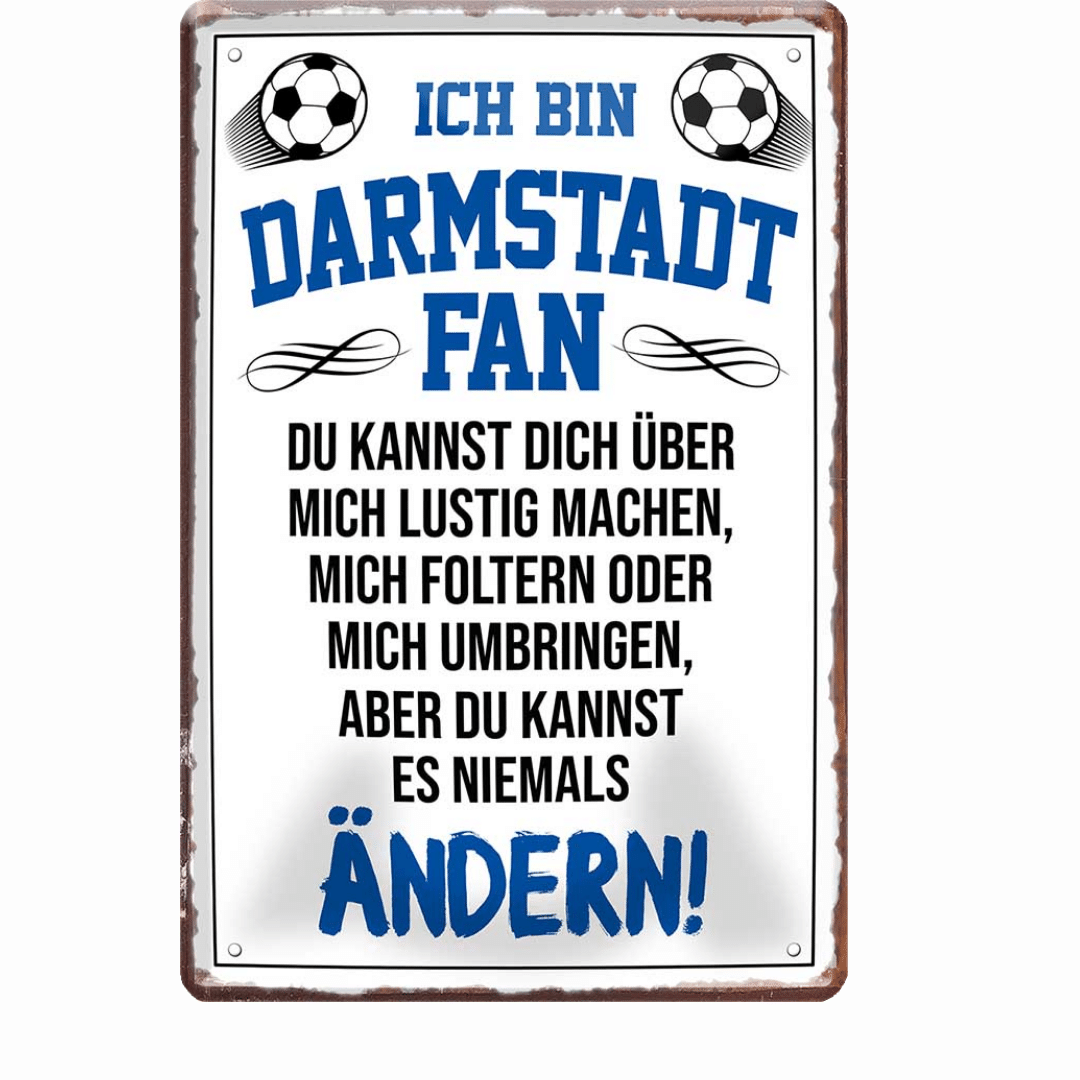 Darmstadt Fanartikel Blechschilder - Man Cave Germany Blechschild