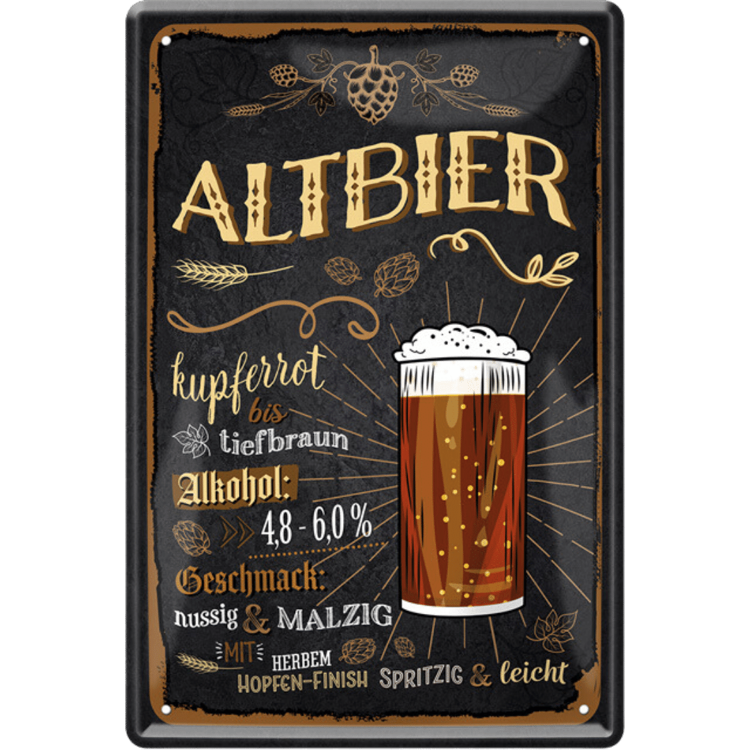 Altbier Blechschild Dekoration