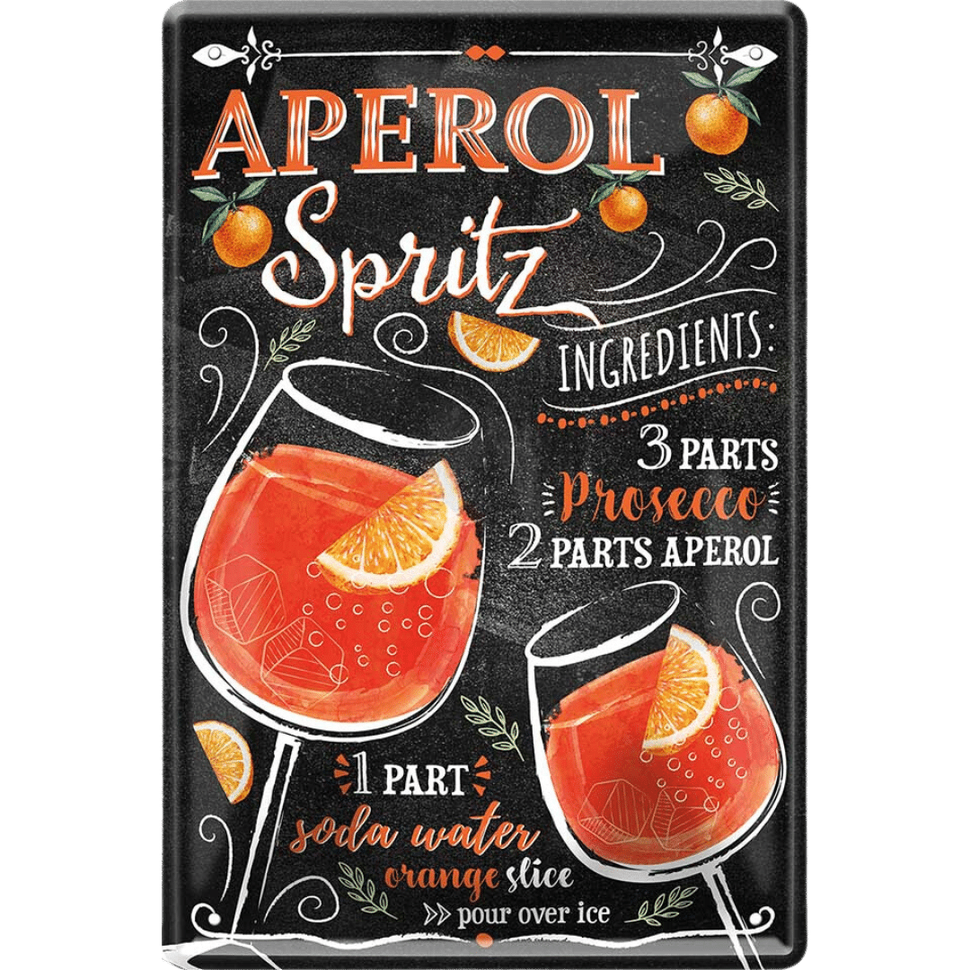 Aperol Spritz Blechschild inkl. Rezept