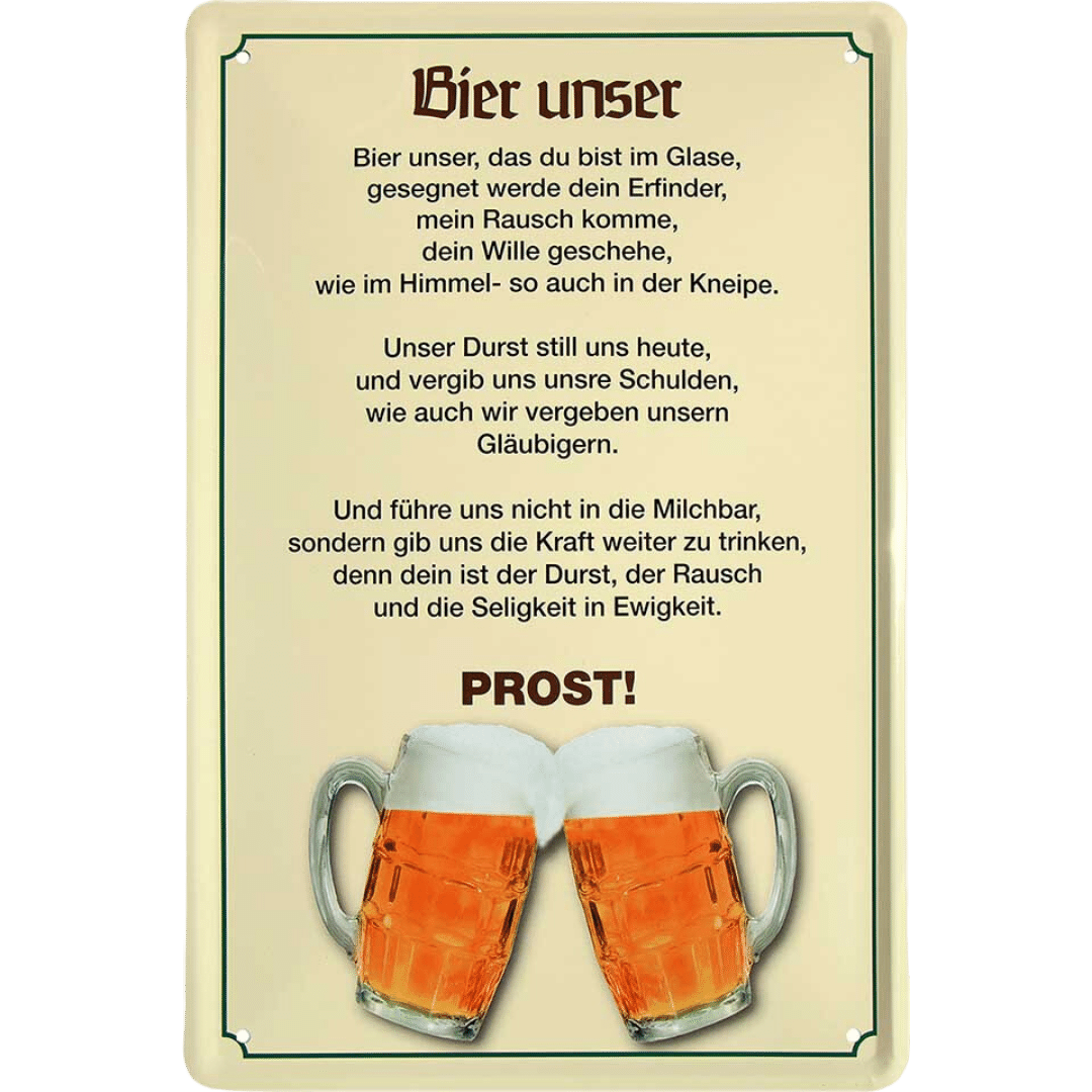 Bier Unser Blechschild Dekoration
