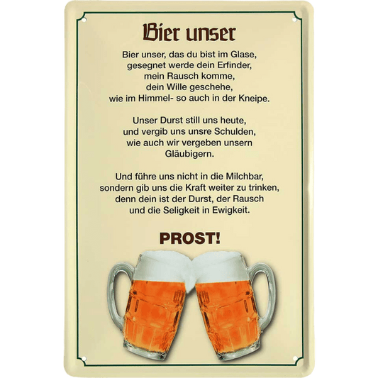 Bier Unser Blechschild Dekoration