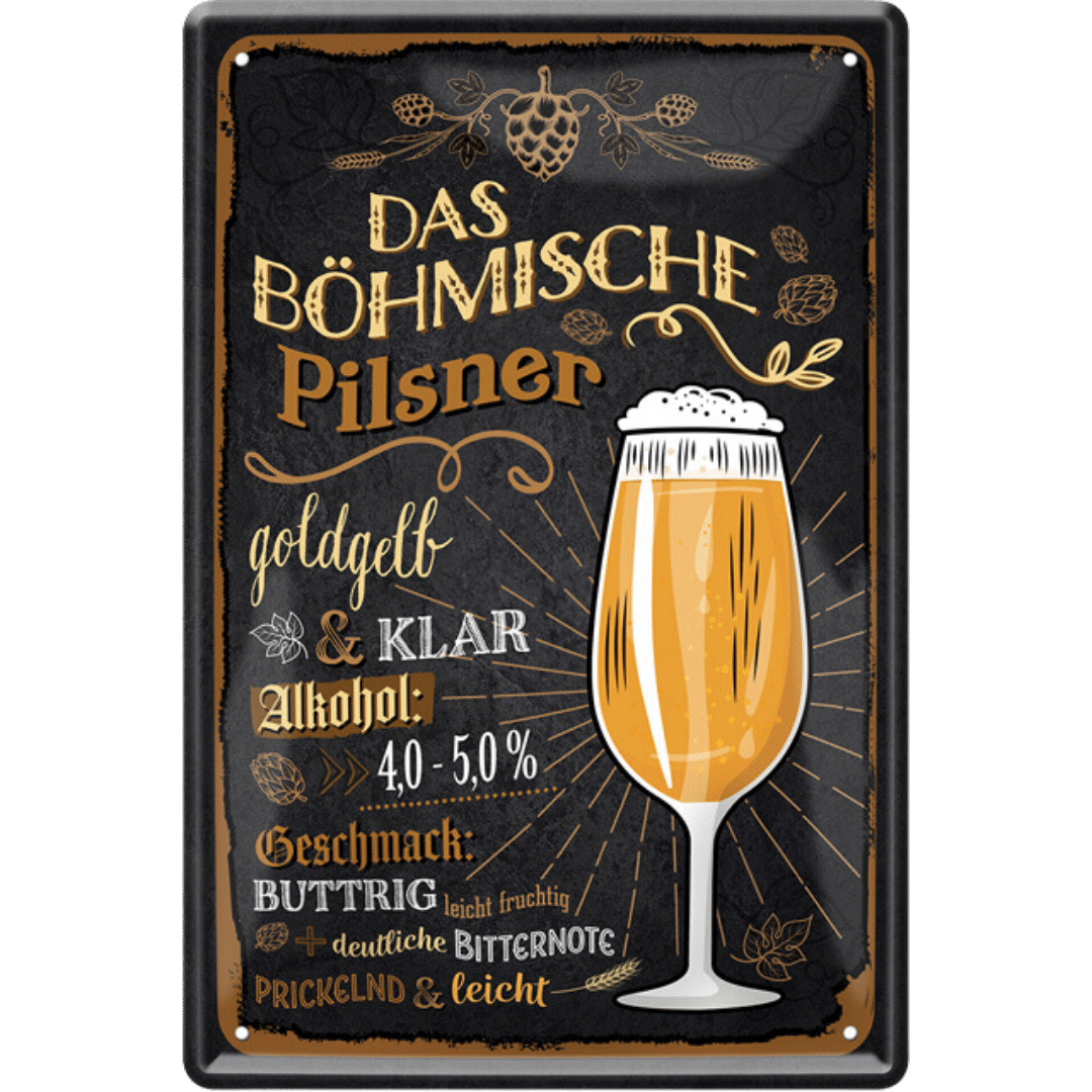 Böhmisches Pilsener Blechschild Dekoration