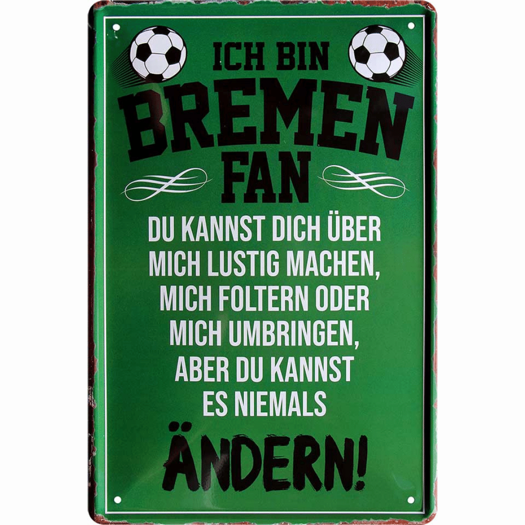 Bremen Fanartikel Blechschilder - Man Cave Germany Blechschild