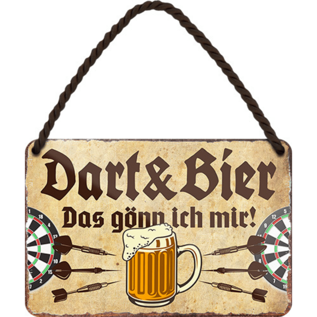 Dart und Bier - Das gönn ich mir Blechschild 18 x 12 cm