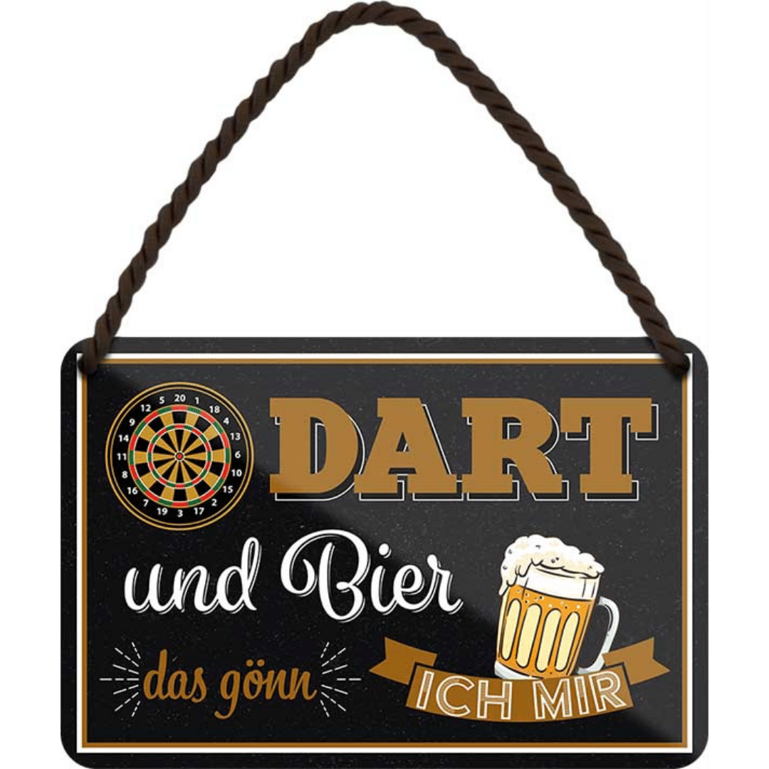 Dart und Bier... Blechschild 18 x 12 cm