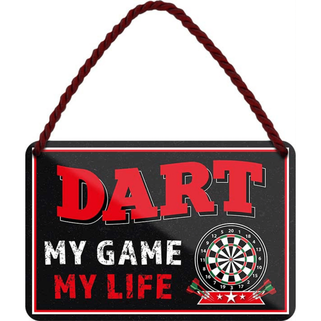 Dart My Game My Life Blechschild 18 x 12 cm