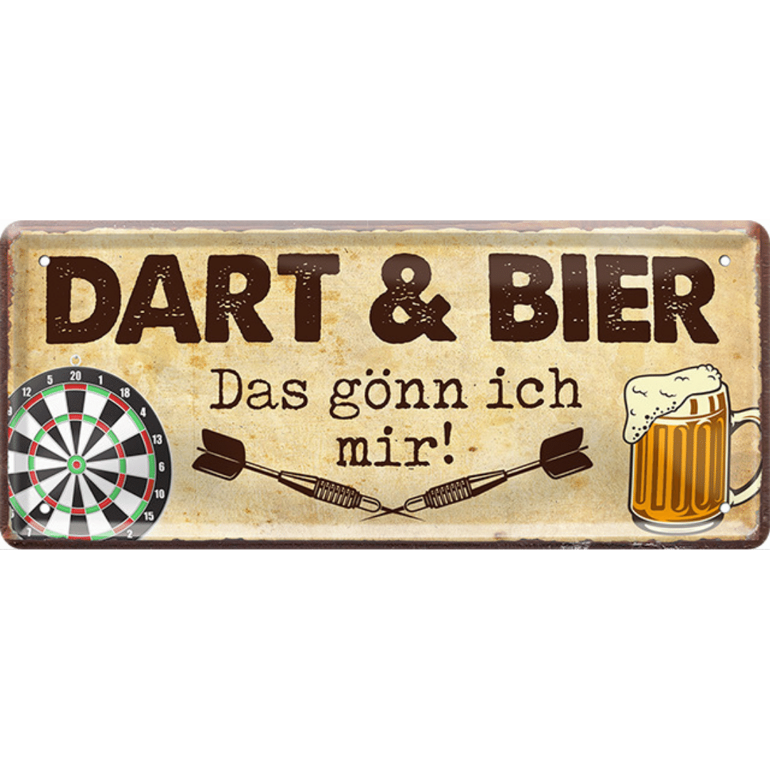 Dart und Bier Blechschild