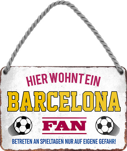 Barcelona Fanartikel Blechschild 18 x 12 cm - Man Cave Germany Blechschild