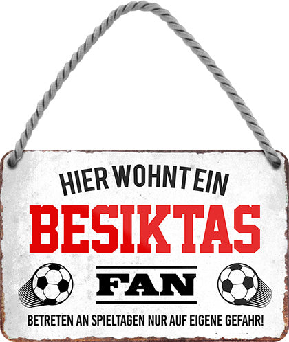 Besiktas Blechschild Fan-Schild 18 x 12 cm - Man Cave Germany Blechschild