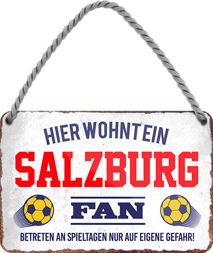 Salzburg Fanartikel Blechschild 18 x 12 cm - Man Cave Germany Blechschild