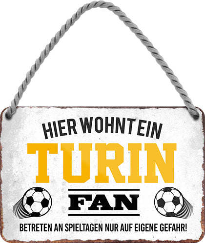 Turin Fanartikel Blechschild 18 x 12 cm - Man Cave Germany Blechschild