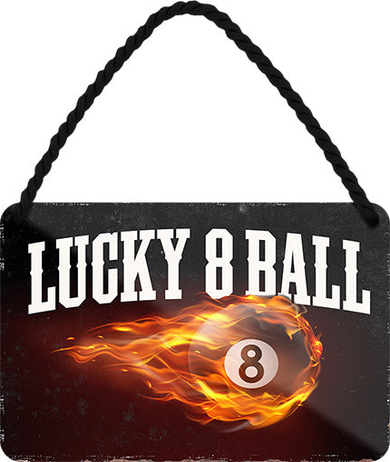 Lucky 8 Ball Blechschild 18 x 12 cm - Man Cave Germany Blechschild
