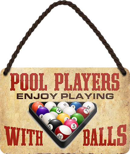 Pool Players Blechschild 18 x 12 cm - Man Cave Germany Blechschild