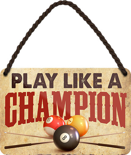 Play like a Champion Blechschild 18 x 12 cm - Man Cave Germany Blechschild