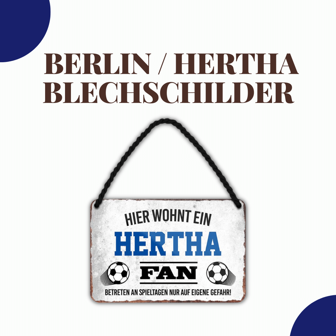 Berlin / Hertha Fanartikel Blechschilder - Man Cave Germany Blechschild