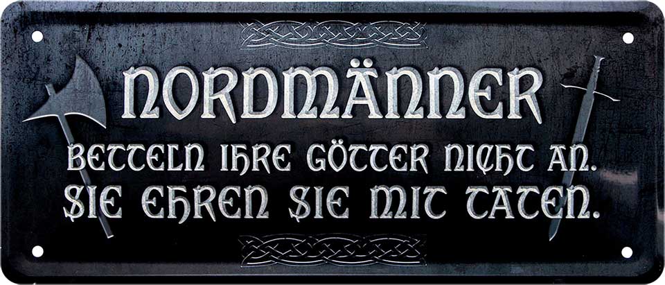 Nordmänner Blechschild 28 x 12 cm - Man Cave Germany Blechschild