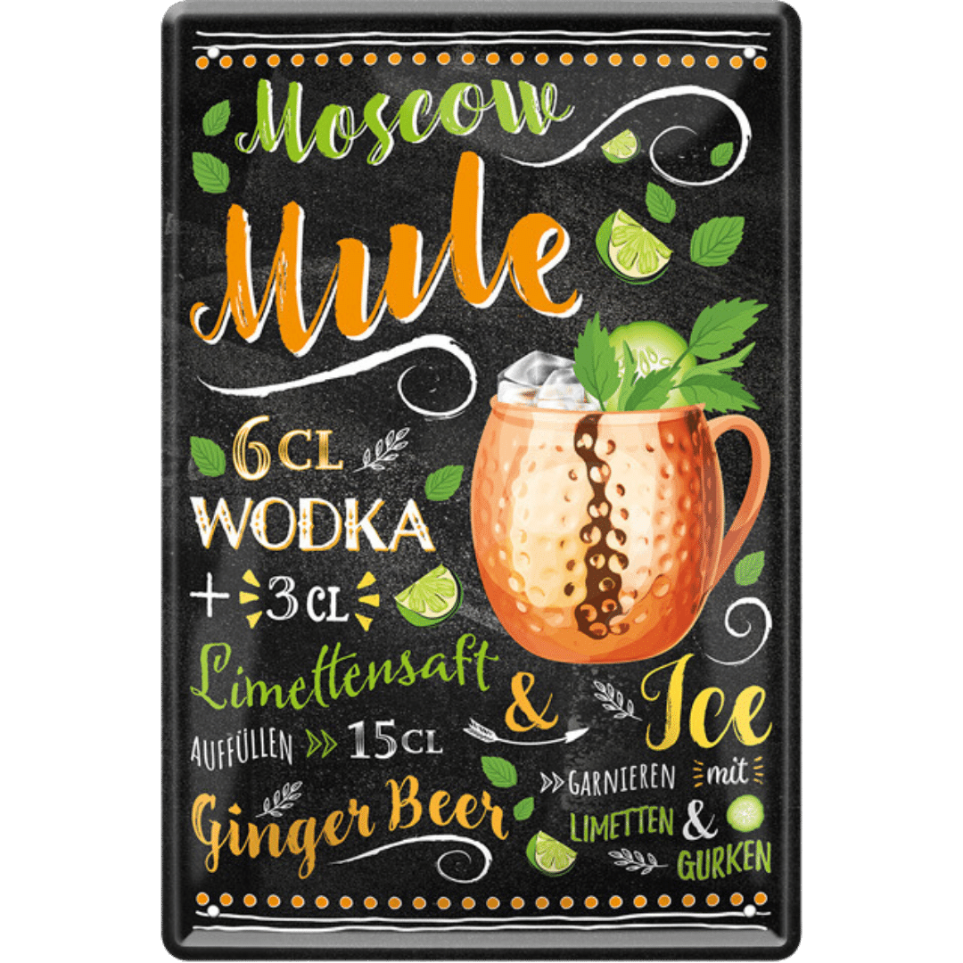 Moscow Mule Cocktail Blechschild Dekoration