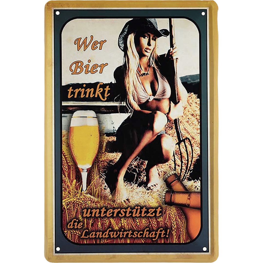 Unterstützt die Landwirtschaft 2 Blechschild 20 x 30 cm