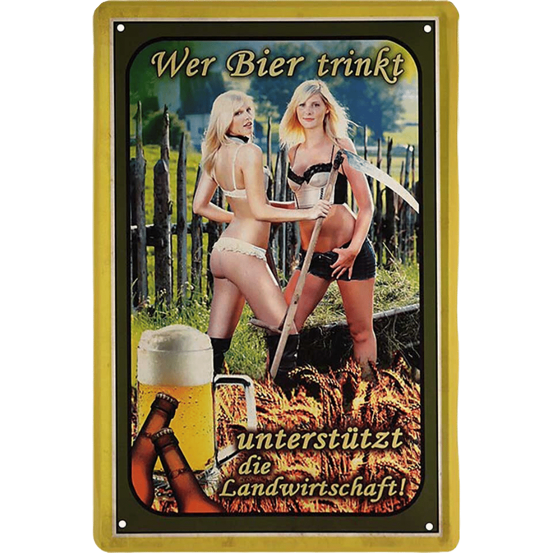 Unterstützt die Landwirtschaft 3 Blechschild 20 x 30 cm