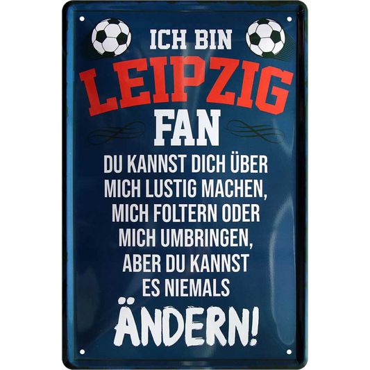 Leipzig Fanartikel Blechschilder - Man Cave Germany 20 x 30 cm (Fan für's Leben) Blechschild
