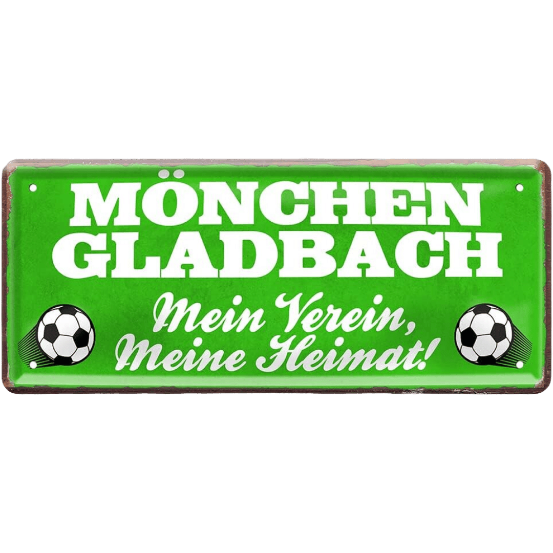 Mönchengladbach Fanartikel Blechschilder - Man Cave Germany 28 x 12 cm (Mönchengladbach - Meine Heimat) Blechschild