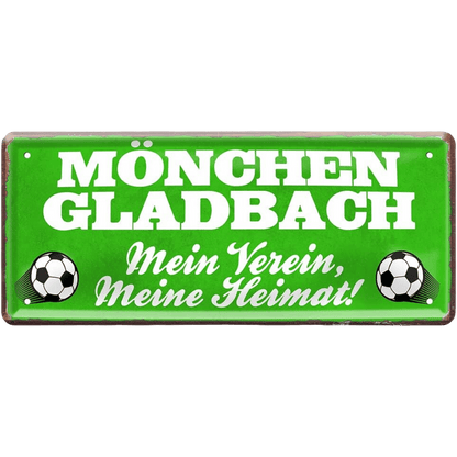 Mönchengladbach Fanartikel Blechschilder - Man Cave Germany 28 x 12 cm (Mönchengladbach - Meine Heimat) Blechschild