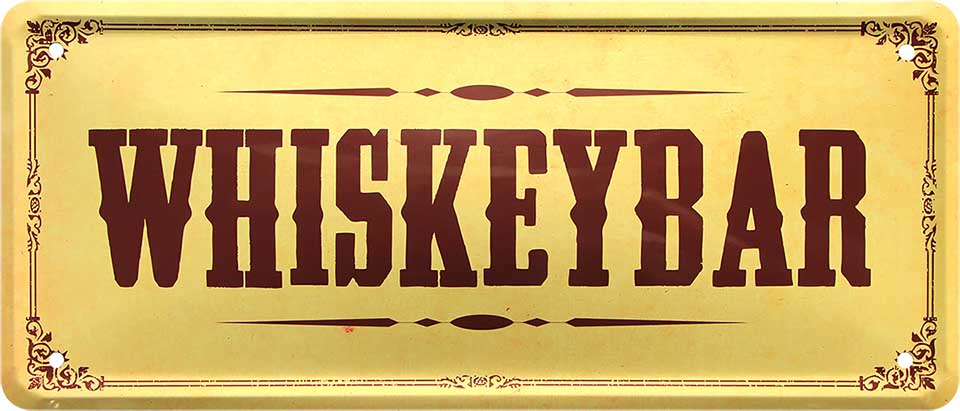 Whiskeybar Blechschild 28 x 12 cm
