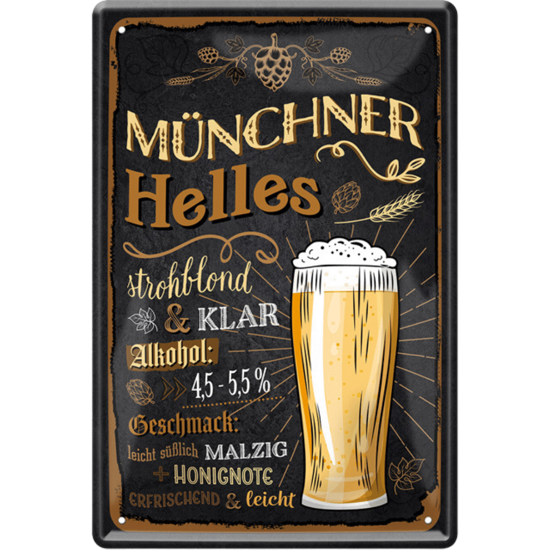 Münchener Helles Blechschild 20 x 30 cm