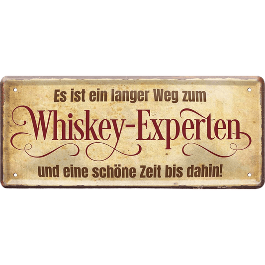 Whiskey-Experte Blechschild 28 x 12 cm