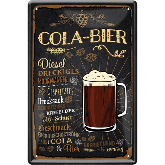 Cola-Bier Blechschild Dekoration