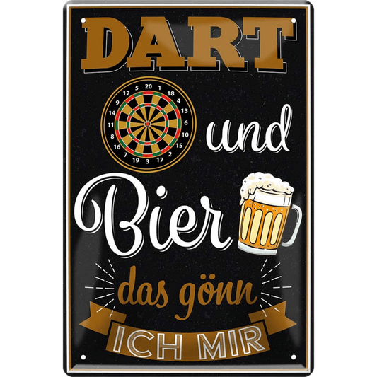 Dart und Bier Blechschild 20 x 30 cm