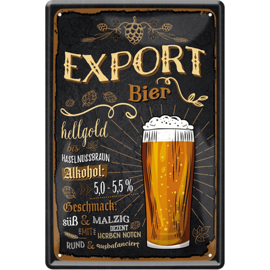 Export Bier Blechschild Dekoration