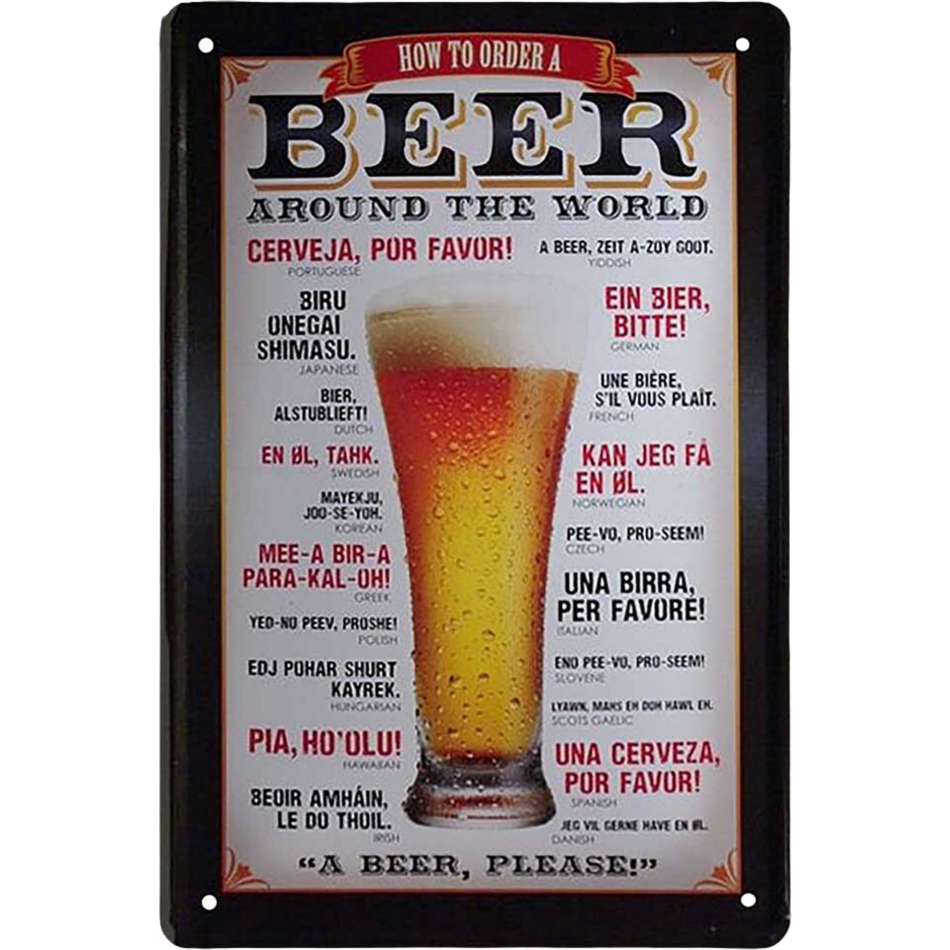 How to Order a Beer Blechschild 20 x 30 cm - Man Cave Germany Blechschild